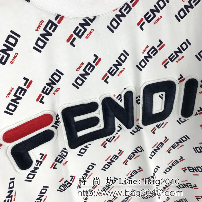 FENDI芬迪 19早春“mania”系列織帶 絲光棉短袖 男女同款 ydi1683